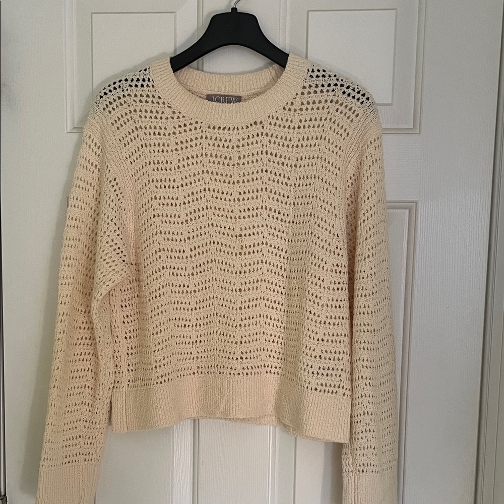 J. Crew Cream Open-Knit Sweater